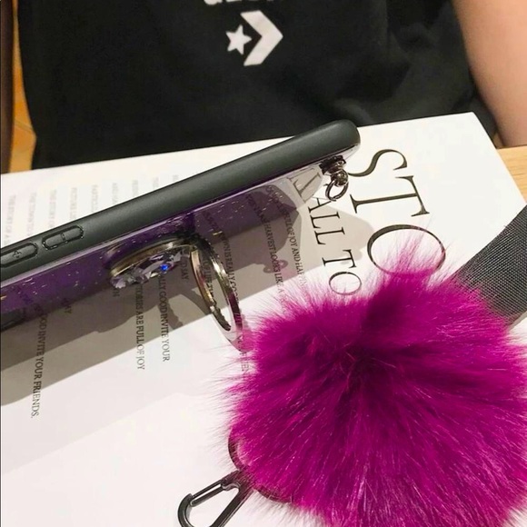 iPhone 12/12 pro crack print phone case with ring holder and lanyard - Picture 3 of 3